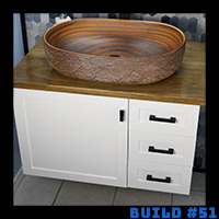 DIY Floating Bathroom Vanity  Bathroom Remodel  Plywood Cabinet + Poplar Top & Vessel Sink | #51
