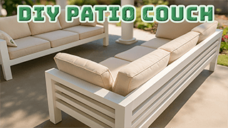 DIY Patio Couch Build | Modern Outdoor Sofa & Slatted Frame | #52