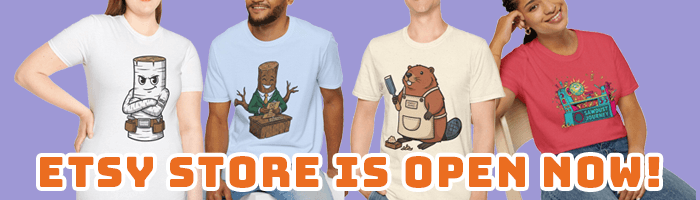 An advertisement banner for the Sawdust Journey Etsy Store